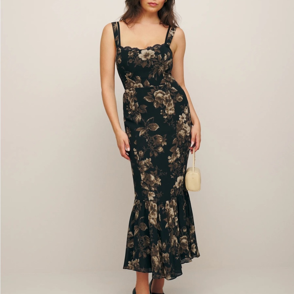 Reformation Black and Brown Dress